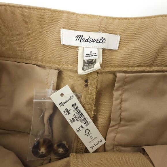 NWT Madewell Harlow Wide Leg Pants Khaki Pleated Old Money Quiet Luxury Trouser - Picture 2 of 9
